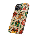 Holiday Pattern Slim iPhone Case — Gingerbread, Santa Hat & Gifts Holiday Design  Shamo's