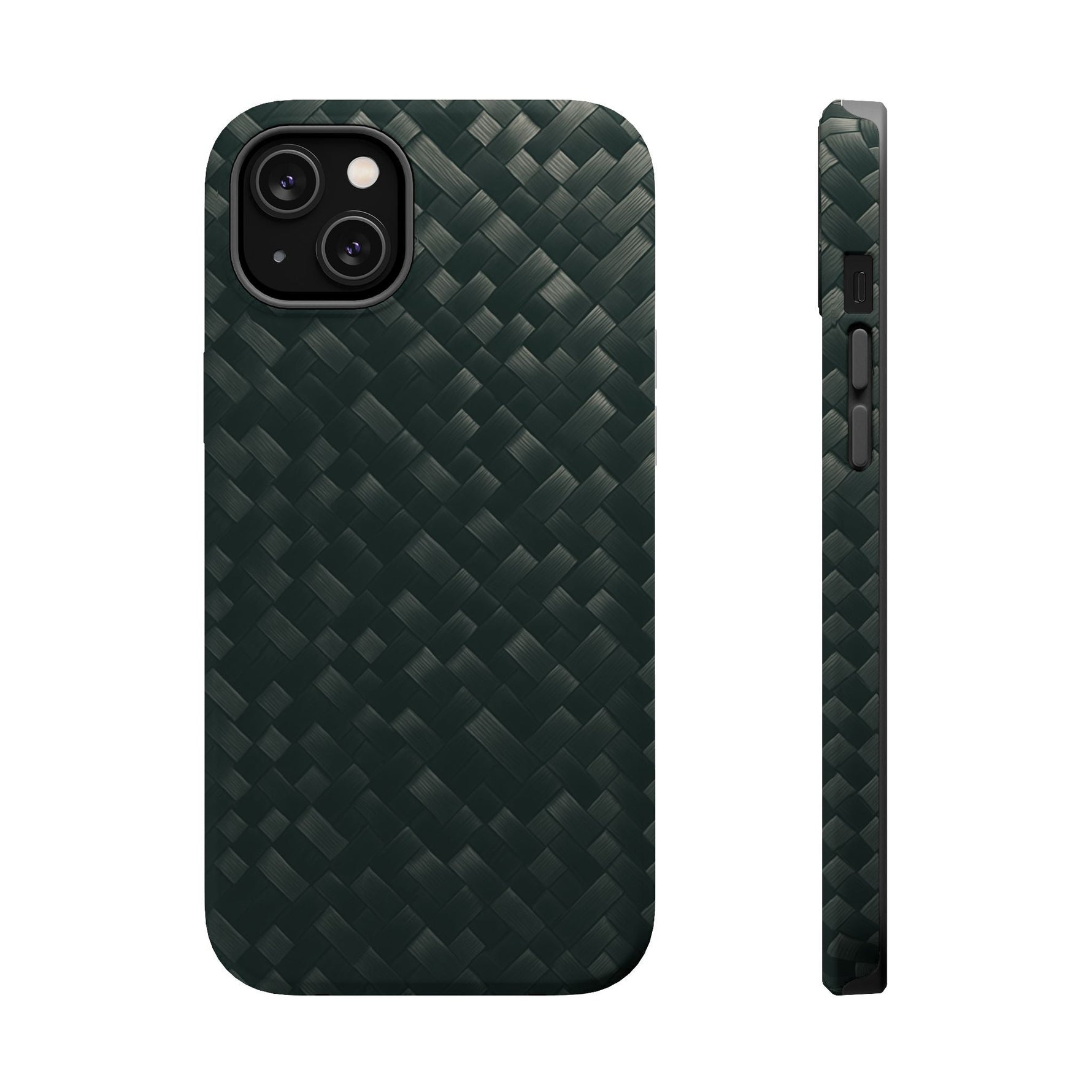 Dark Carbon Fiber Texture Magnetic Impact-Resistant iPhone Case | MagSafe compatible  Shamo's iPhone 14 Plus / Matte