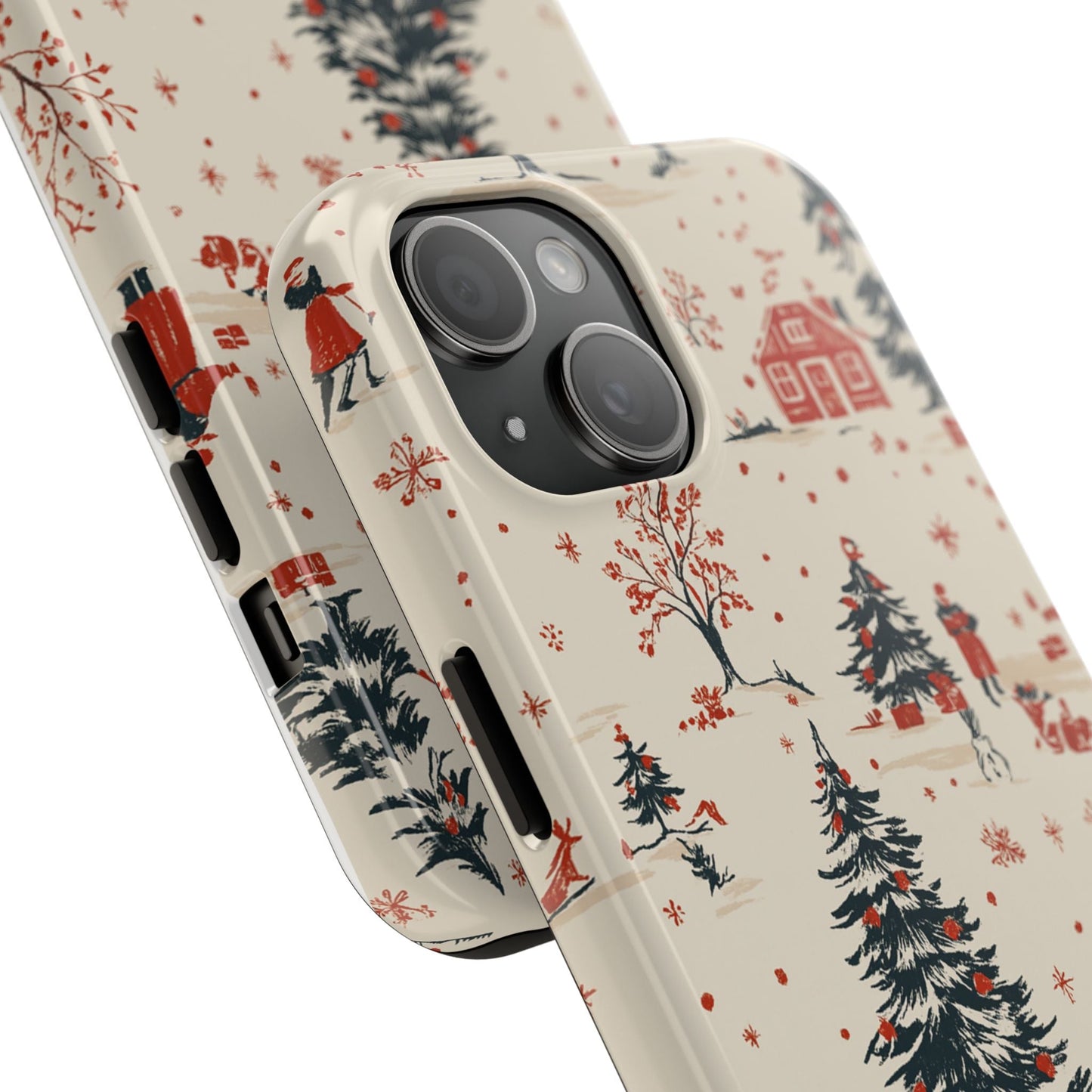 Winter Village Holiday Tough iPhone Case — Vintage Holidays & Snow Scene