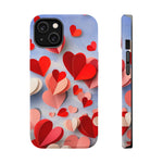3D Paper Hearts Valentine Love iPhone Case with MagSafe Compatibility, Personalizable - iPhone 14 / Matte - Shamo's