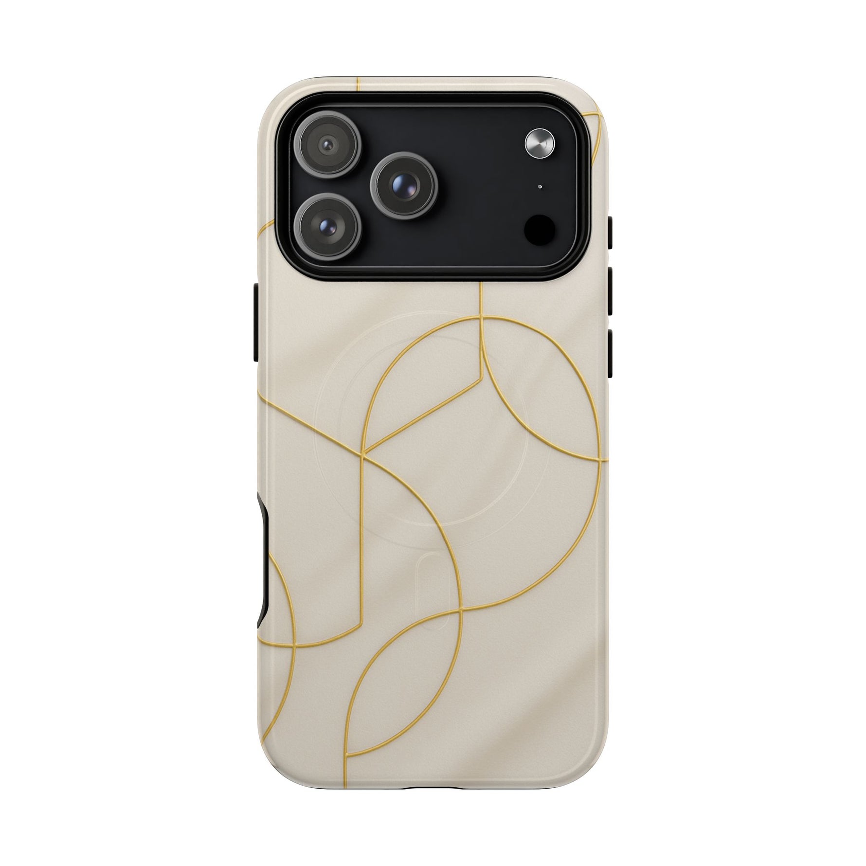 Gold Geometry on Silk Luxury Series iPhone Case with MagSafe - Shamo's