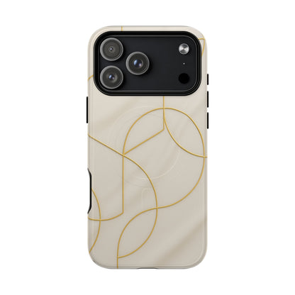 Gold Geometry on Silk Luxury Series iPhone Case with MagSafe - Shamo's