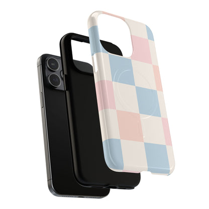 Pastel Checkerboard Pattern iPhone Cases - MagSafe
