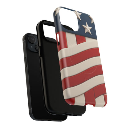 Patriotic iPhone Cases - MagSafe Tough American Flag Design