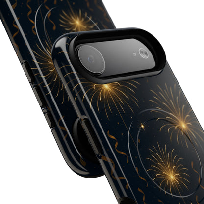 Gold Fireworks Celebration iPhone Case with MagSafe