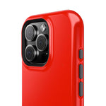 Electric Red Solid Color MagSafe Compatible Impact-Resistant iPhone Case | Slim Protective Cover