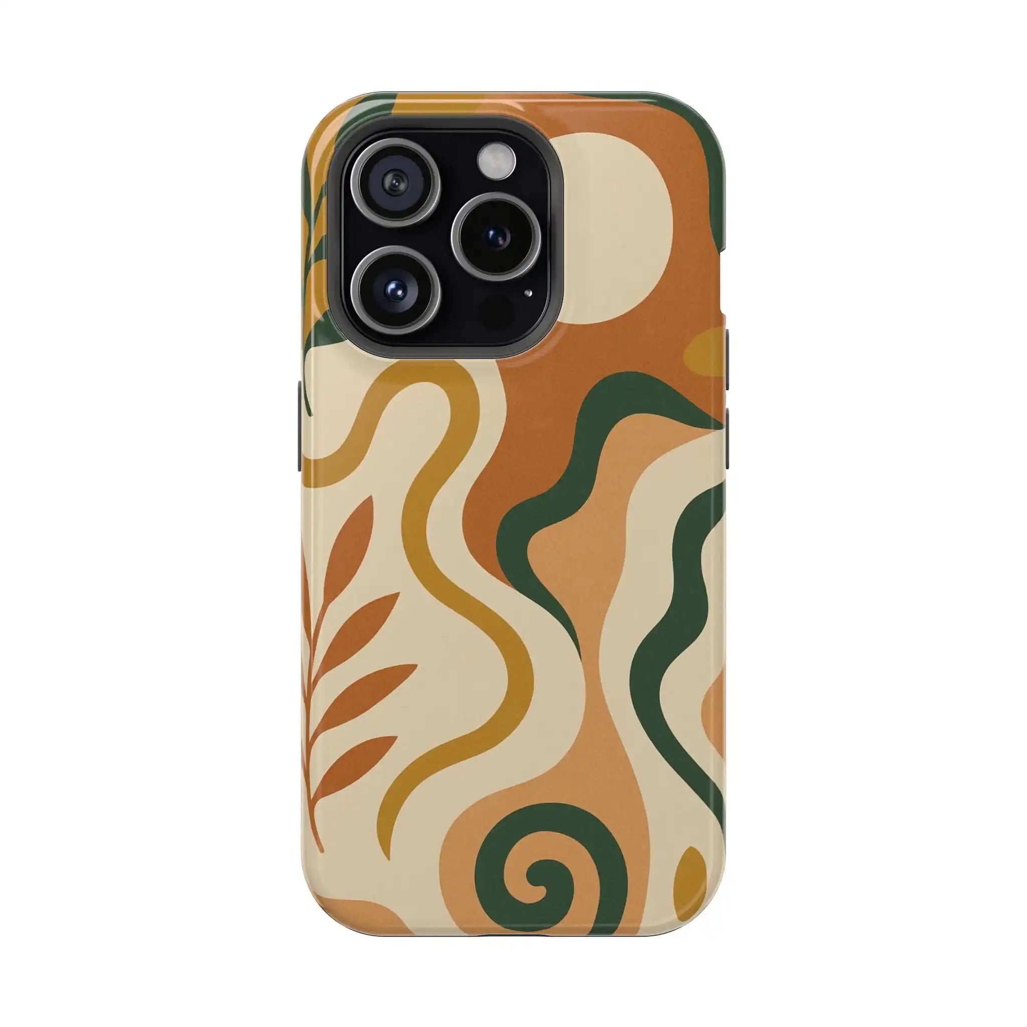 Abstract Earth-Tone Impact iPhone Case — MagSafe  Shamo's iPhone 15 Pro / Glossy