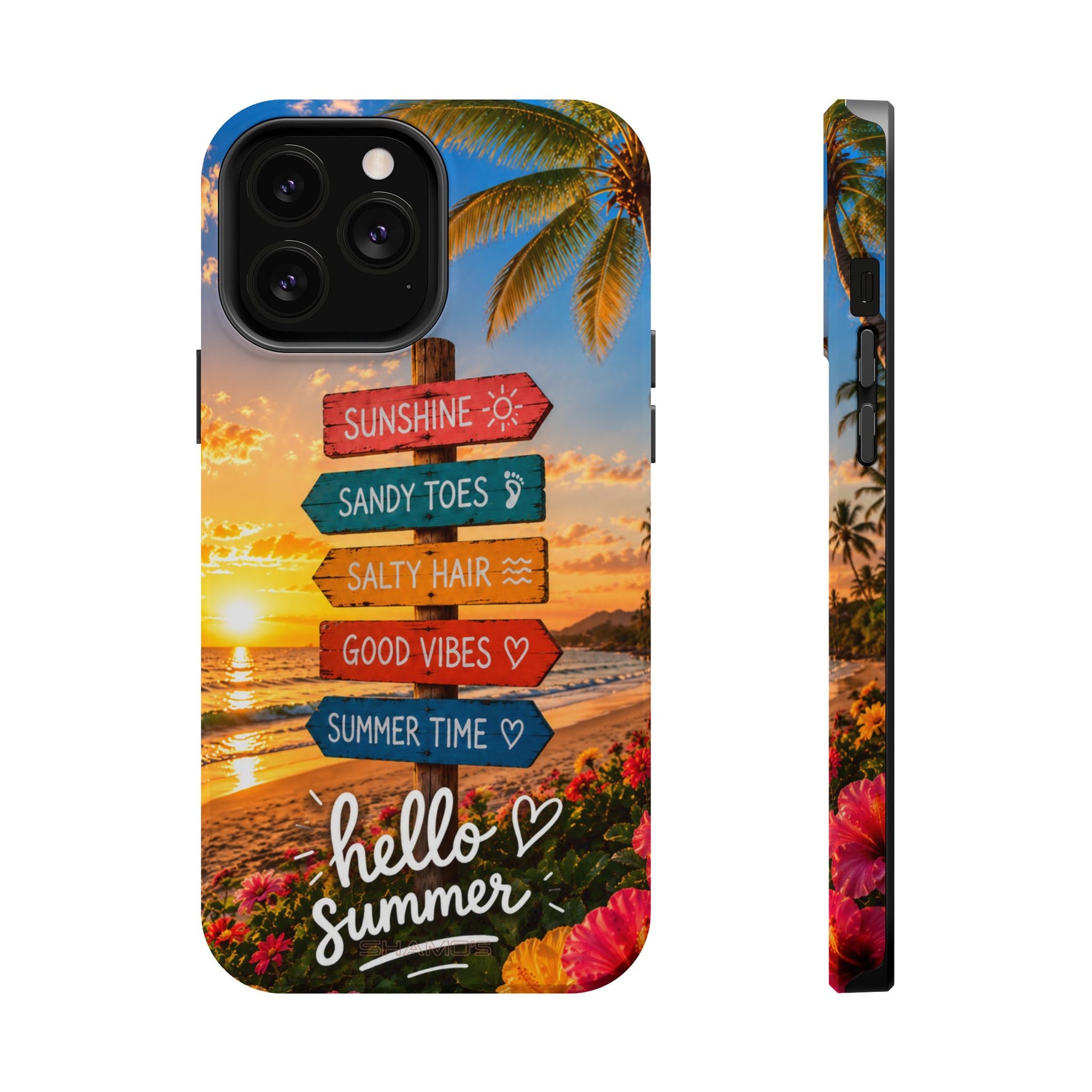 Hello Summer Phone Case — Tropical Beach MagSafe Impact-Resistant Case