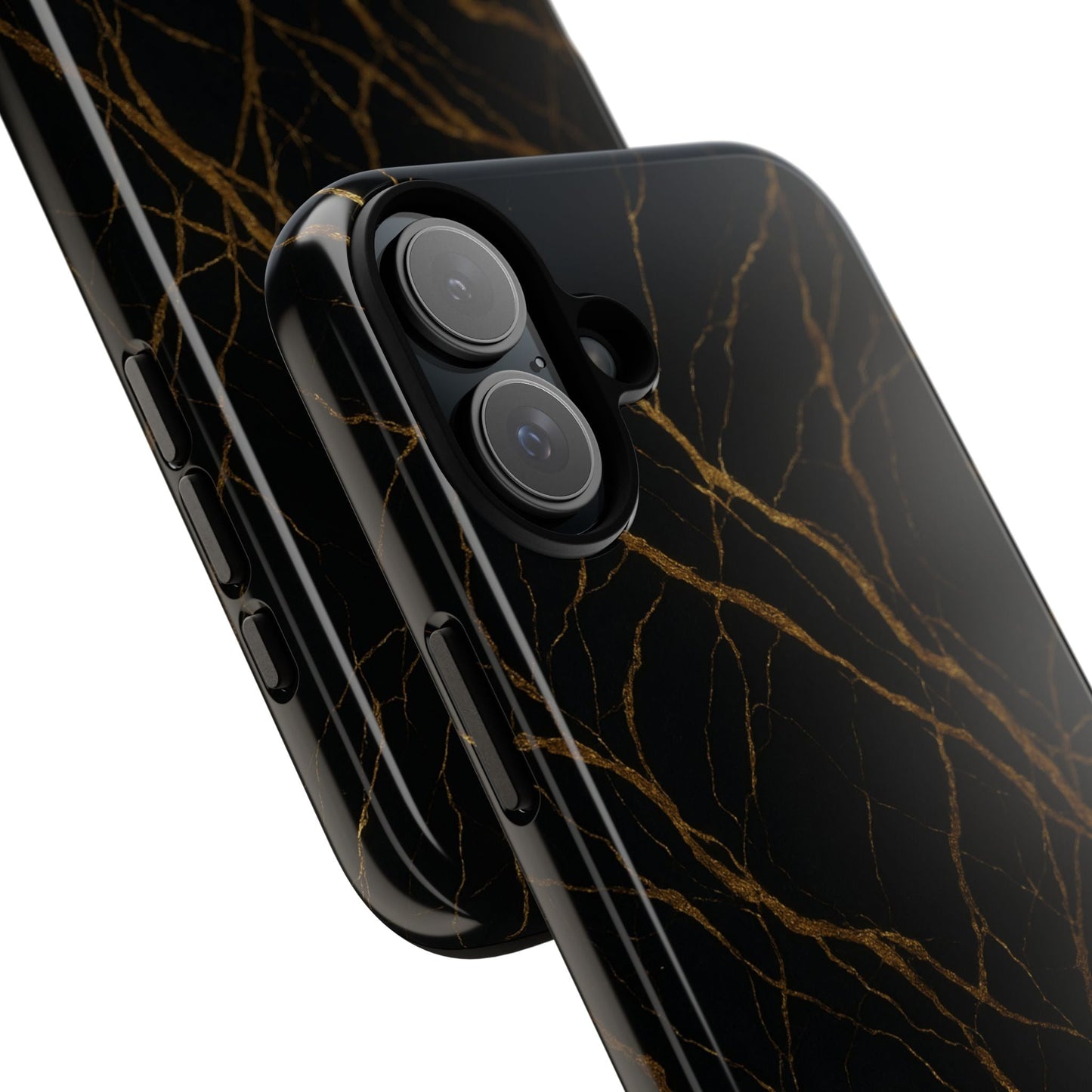 Black Marble Tough iPhone Case