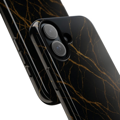 Black Marble Tough iPhone Case