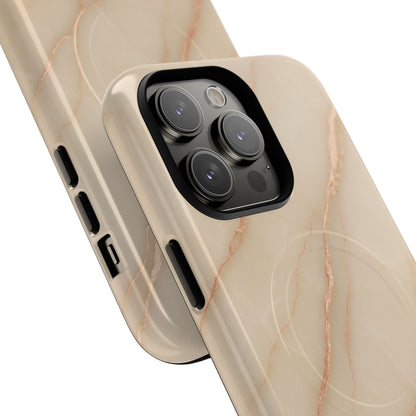 Luxury Series Marble Beige iPhone Case compatible with MagSafe