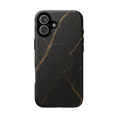 Black & Gold Marble iPhone Case with MagSafe - Shamo's