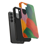Abstract Color Wave Tough Phone Case — Bold Orange & Green Protective Phone Cover  Shamo's