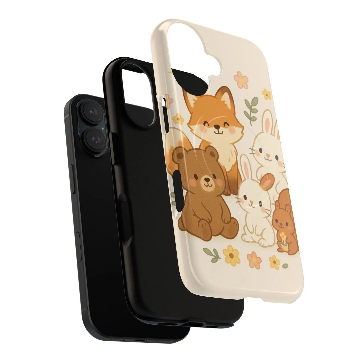 Forest Friends iPhone Case — Fox, Bear & Bunny Design. with MagSafe  Shamo's