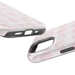 Strawberry Hearts MagSafe Compatible Phone Case | 'Paint it your way' Pink Plaid Impact-Resistant