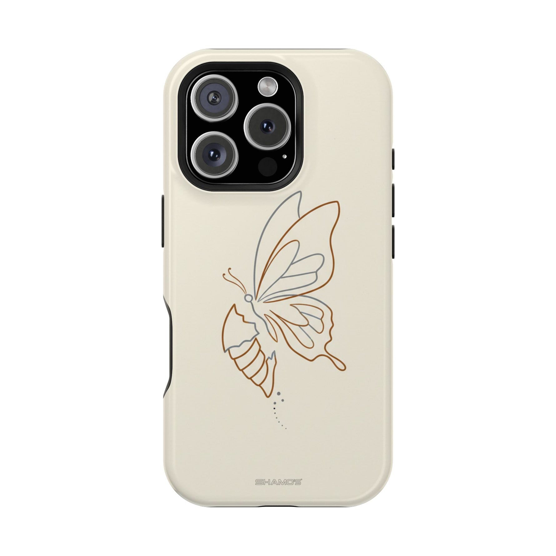 Butterfly Transformation from Caterpillar Minimalist Magnetic Impact-Resistant Phone Case with Magsafe