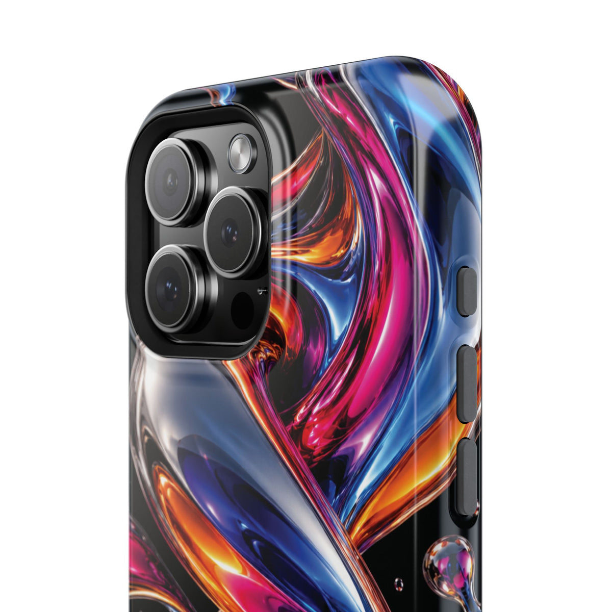 Liquid Aurora MagSafe Phone Case – Colorful Chrome-Effect Swirls | Glossy