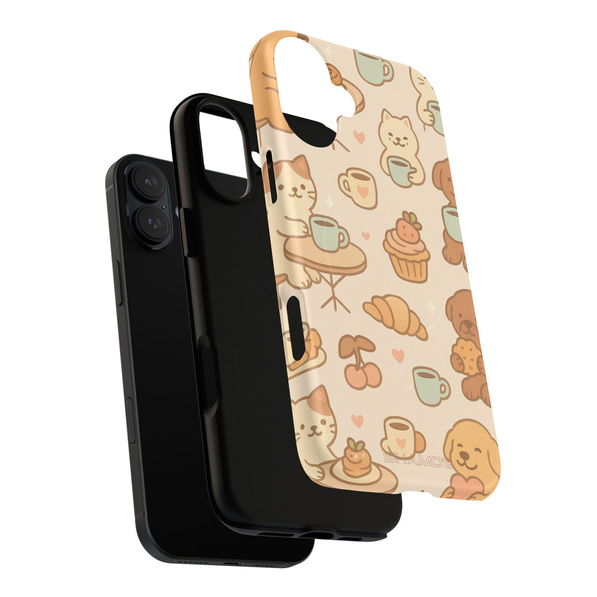 Funda para teléfono con diseño de gatos y perros y MagSafe