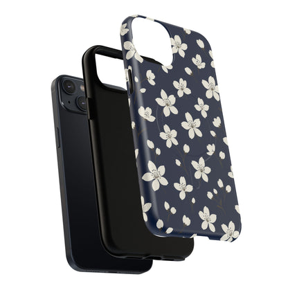Navy Blossom Floral iPhone Case | MagSafe