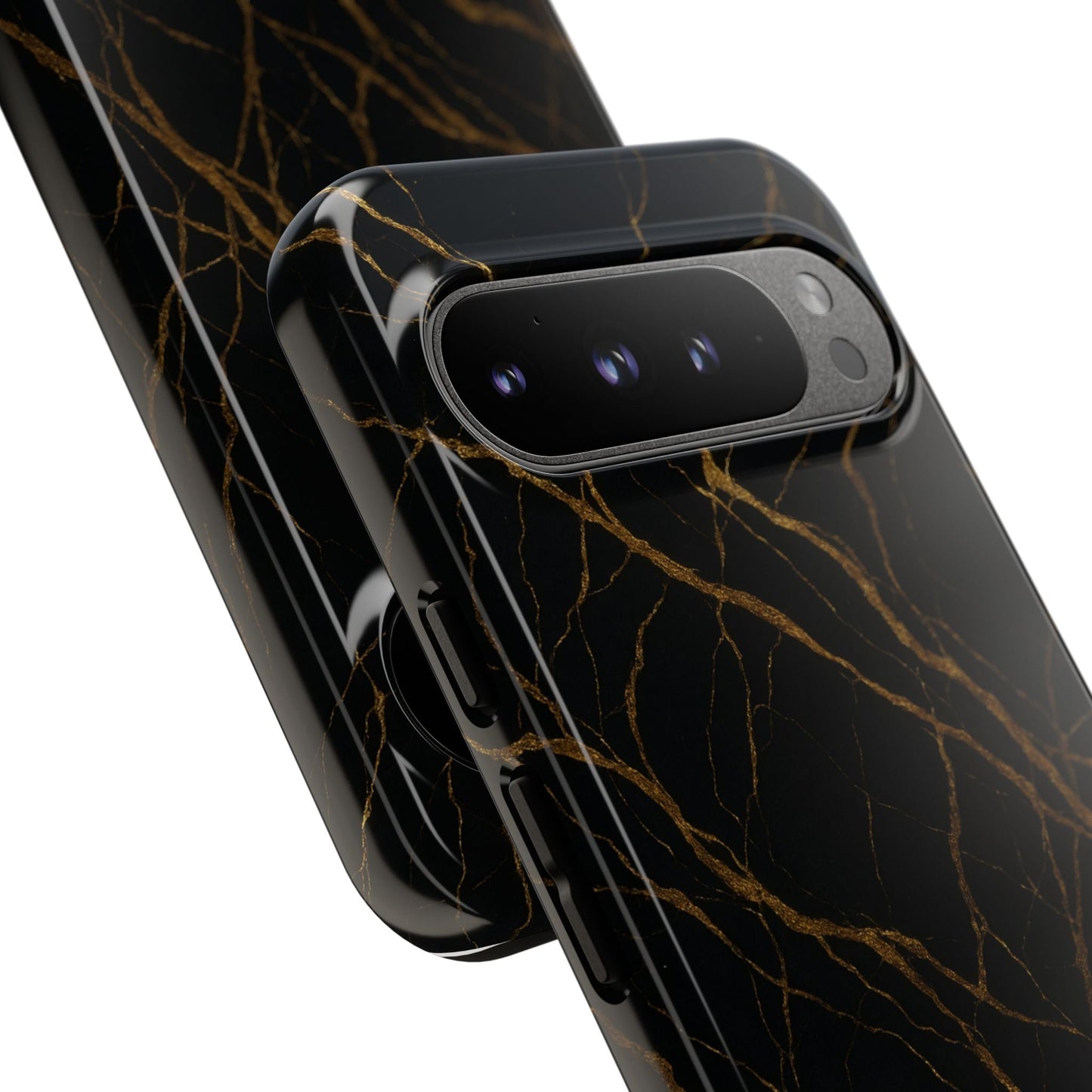 Black Marble Tough iPhone Case