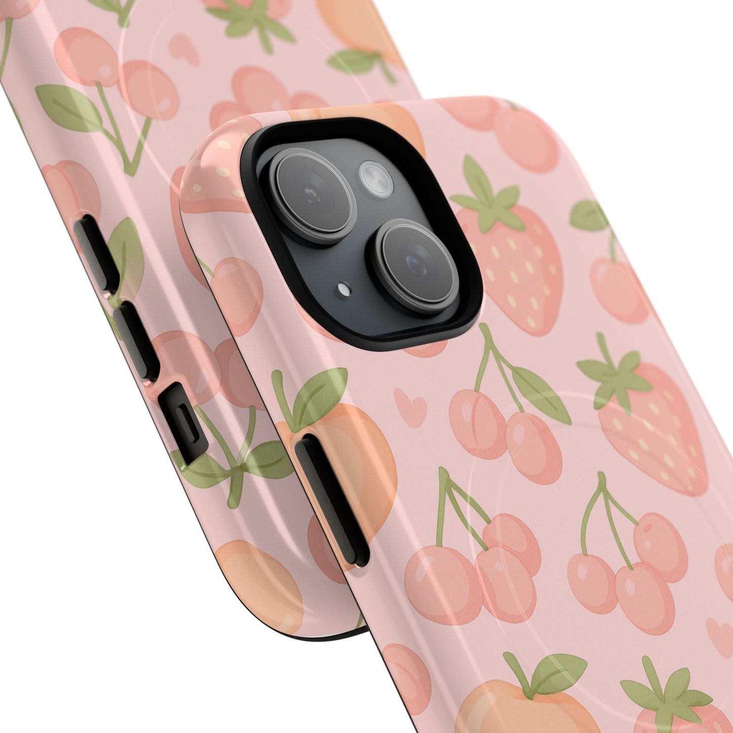 Cute Fruits iPhone Case - Colorful Cherry & Strawberry Design | MagSafe