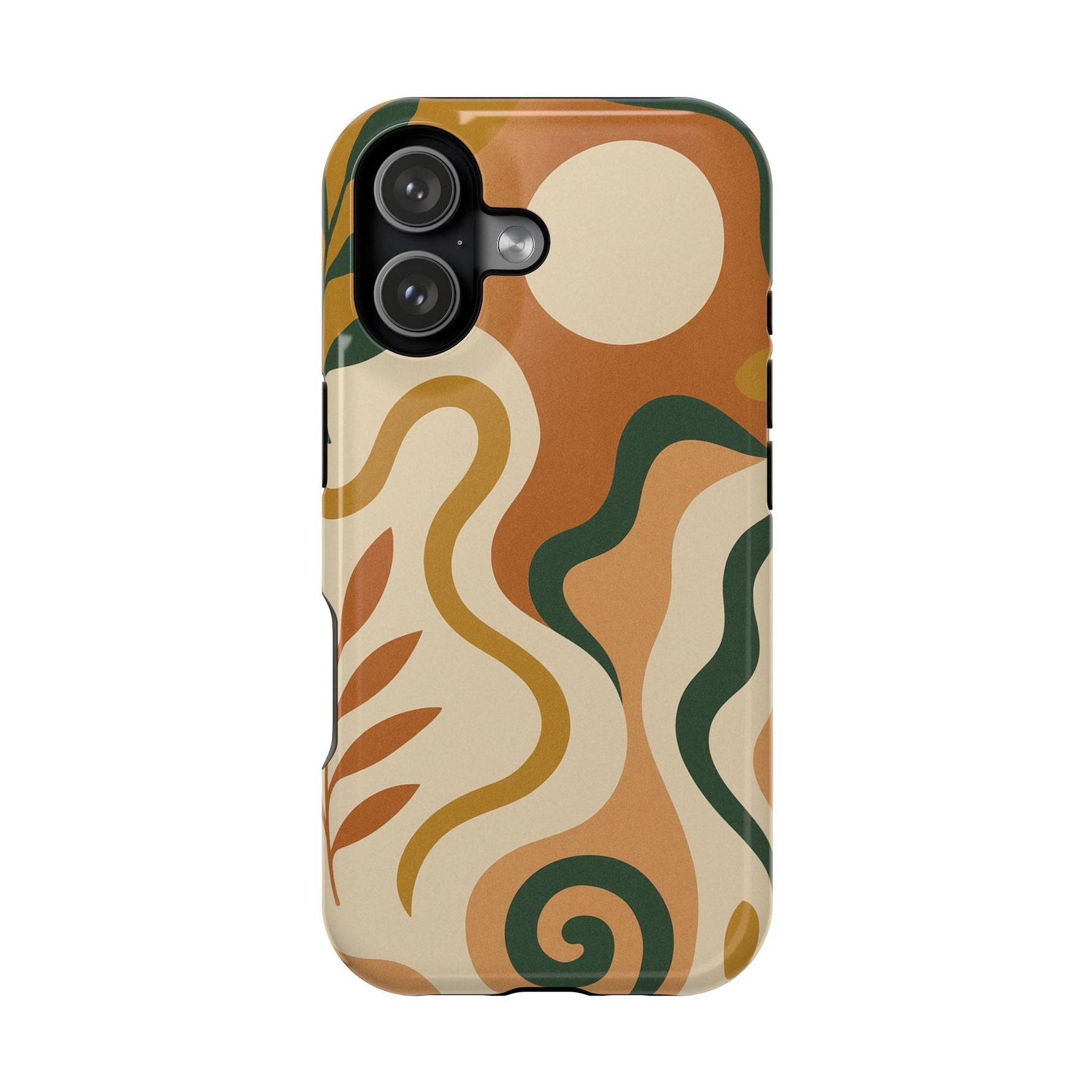 Abstract Earth-Tone Impact iPhone Case — MagSafe  Shamo's iPhone 17 / Glossy