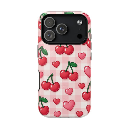 Y2K Cherries & Hearts iPhone Case | MagSafe