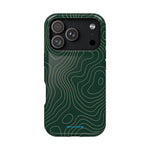 Topographic Green Magnetic Impact-Resistant iPhone Case | MagSafe compatible  Shamo's iPhone 17 Pro / Glossy
