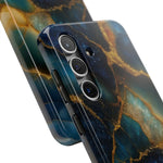 Blue Gold Agate Tough Phone Case Marble Stone Design  Shamo's