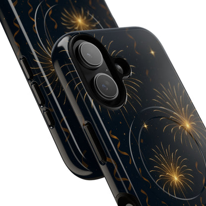 Gold Fireworks Celebration iPhone Case with MagSafe
