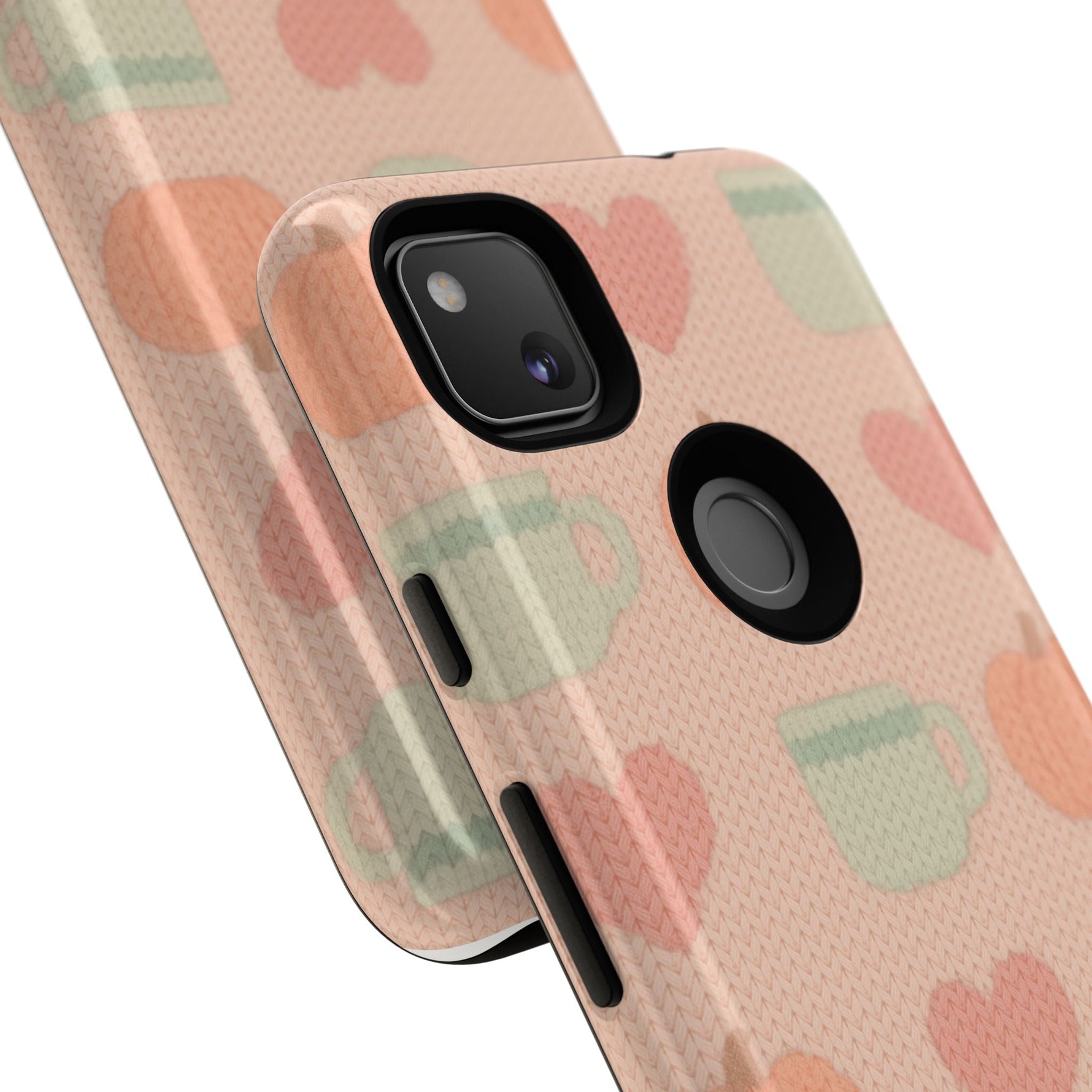 Autumn Cozy iPhone Case – Pumpkin, Heart & Coffee Cup Pattern  Shamo's