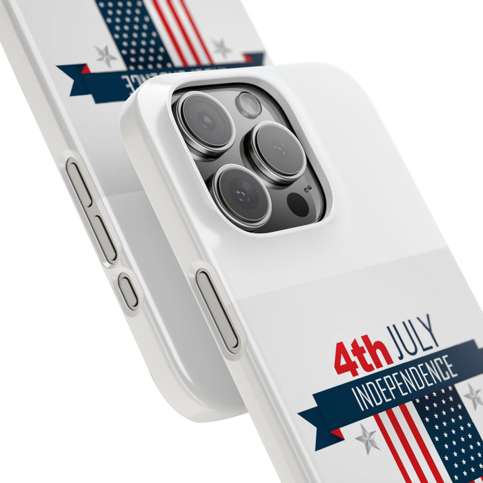 Slim Phone Cases with 4th of July writing for iPhone 17 and more