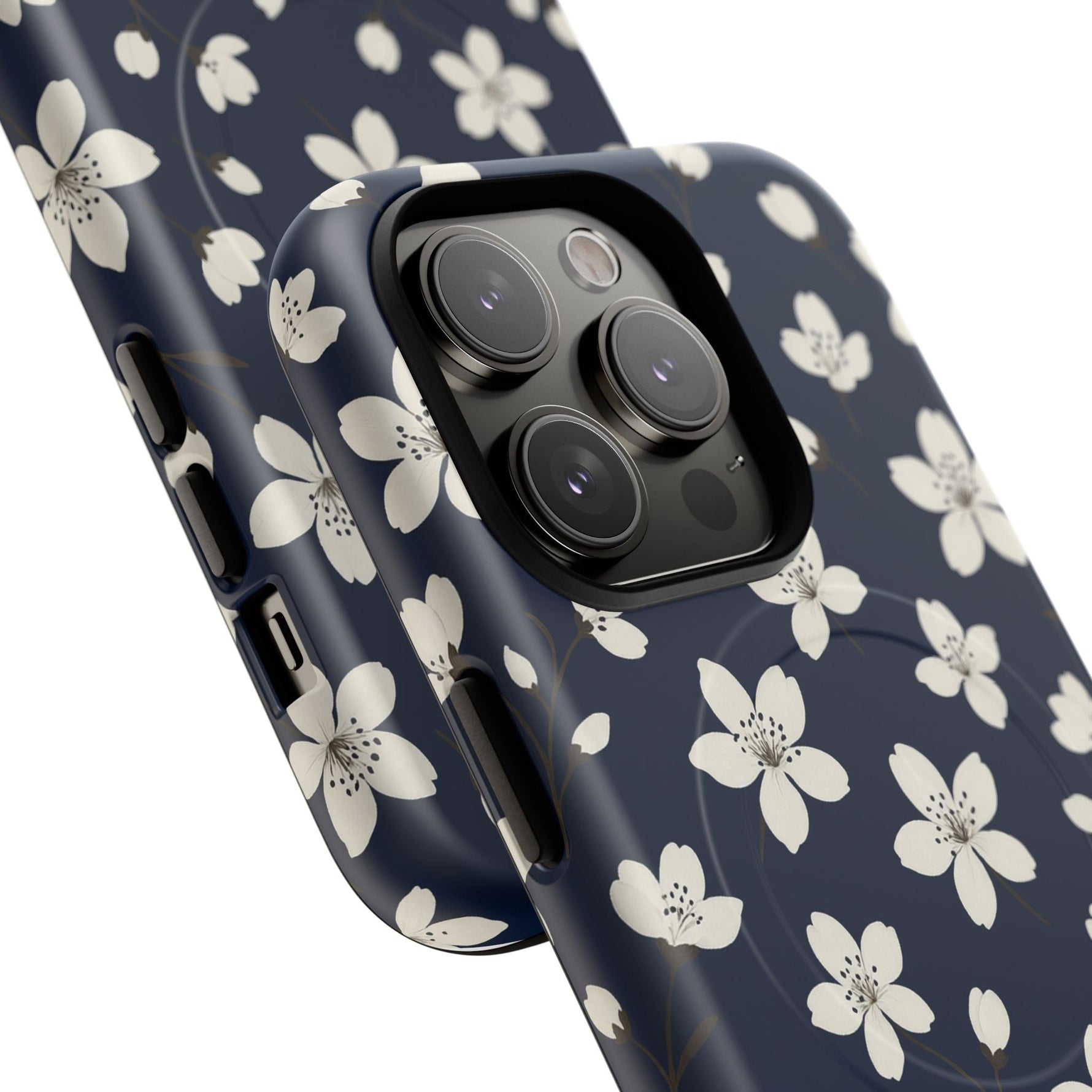 Navy Blossom Floral iPhone Case | MagSafe  Shamo's