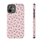 Pink Rose Pattern Tough Phone Case — Impact-Resistant Protective Cover