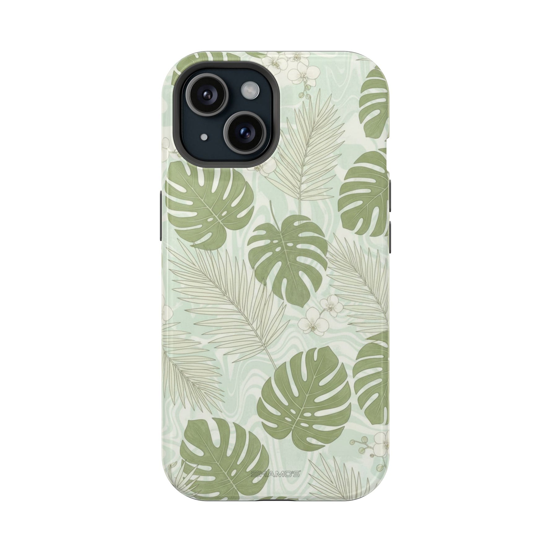 Tropical Monstera Phone Case, Impact-Resistant Magnetic iPhone Cover with MagSafe Compatibility