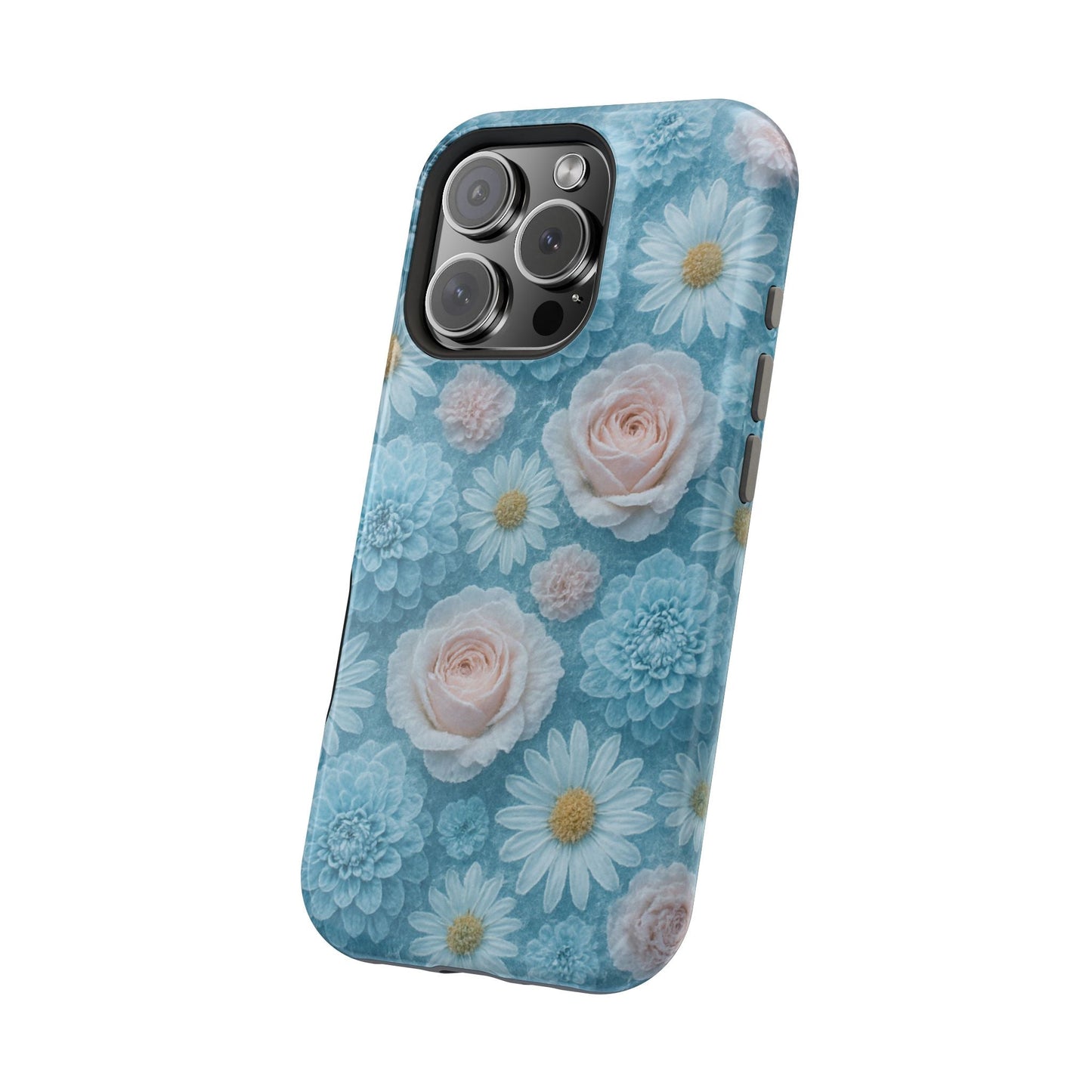 Frozen Floral Rose & Daisy Impact iPhone Case | MagSafe compatible  Shamo's