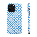 Preppy Blue Geometric MagSafe Compatible Impact Phone Case