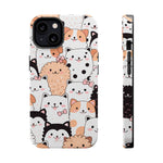 Cute Cartoon Cats & Puppies Phone Case with MagSafe Compatibility