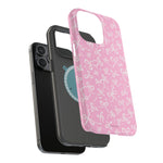 Pink Bow Pattern Impact-Resistant iPhone Case | MagSafe