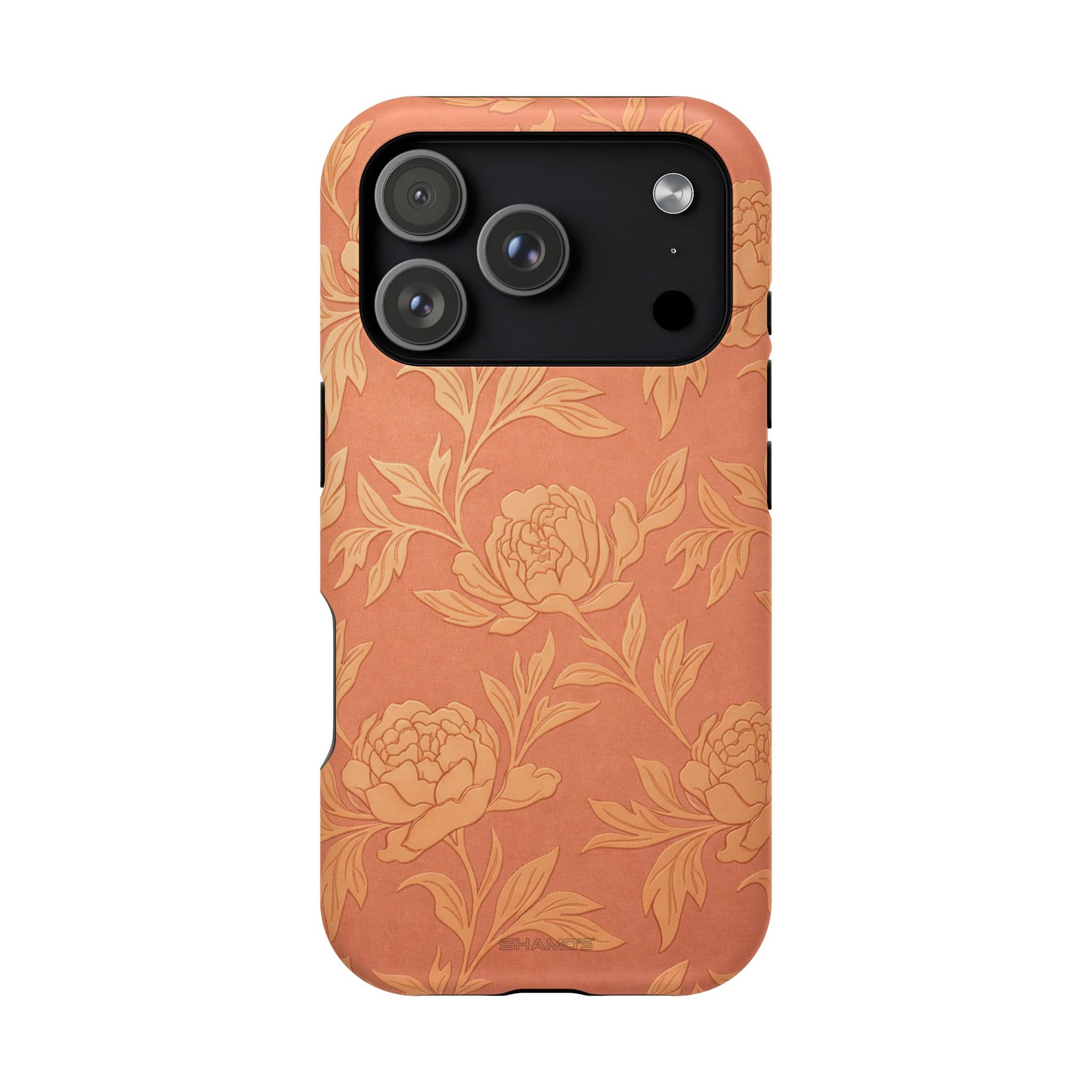 Floral Rose Gold Magnetic Impact-Resistant iPhone Case, MagSafe Compatible - iPhone 17 Pro / Matte - Shamo's