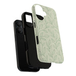 Sage Botanical Leaves Floral iPhone Case | MagSafe - Shamo's
