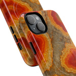 Agate Glow Marble iPhone Case Orange Geode Stone Design with MagSafe - Shamo's