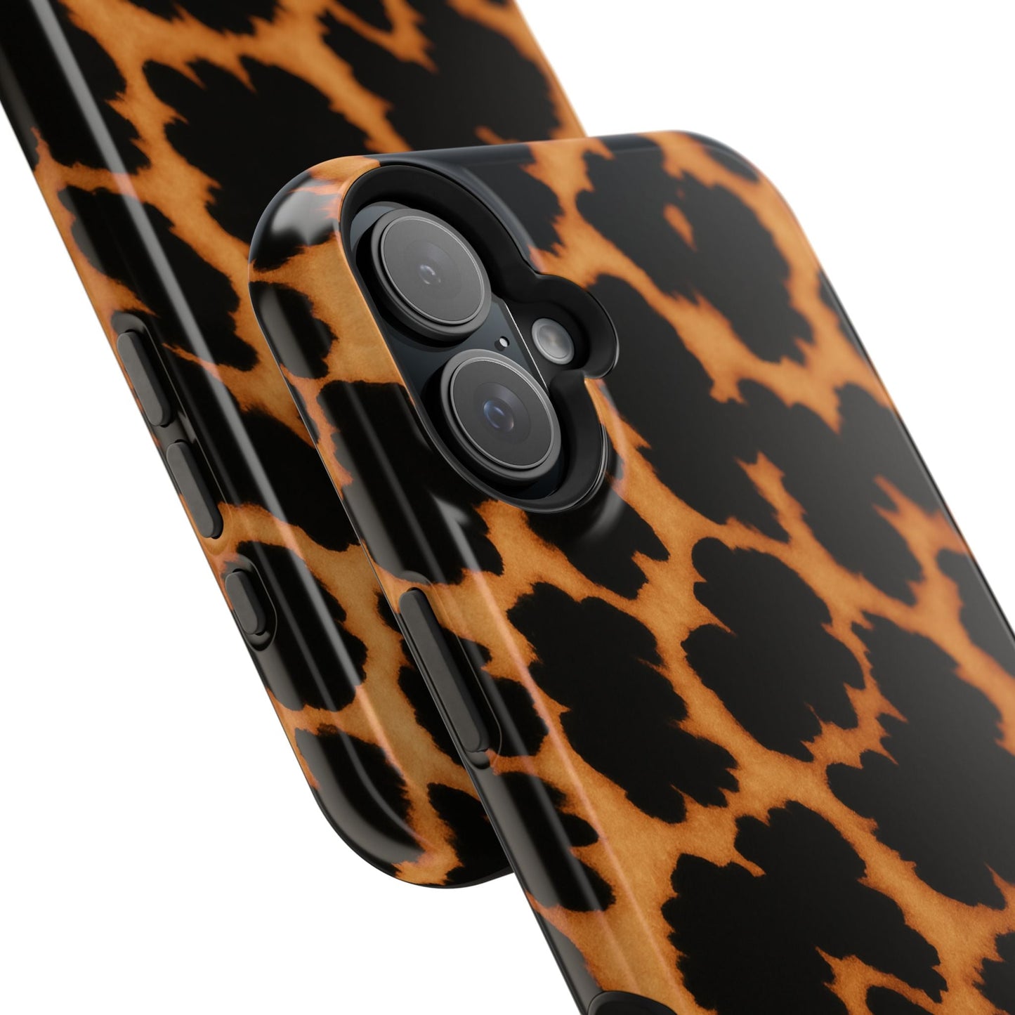 Leopard Print Impact-Resistant iPhone Case with MagSafe compatibility