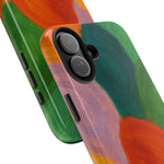 Abstract Color Wave Tough Phone Case — Bold Orange & Green Protective Phone Cover  Shamo's