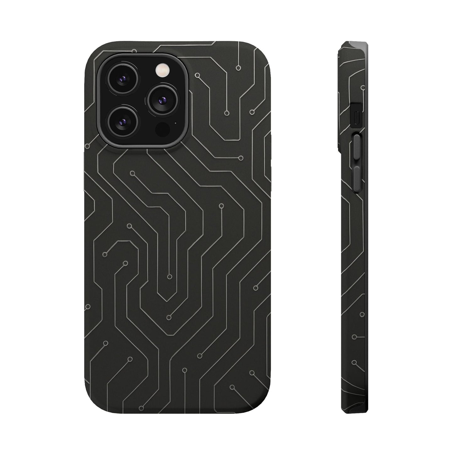 Black Circuit Board Design iPhone Case | MagSafe  Shamo's iPhone 14 Pro Max / Matte