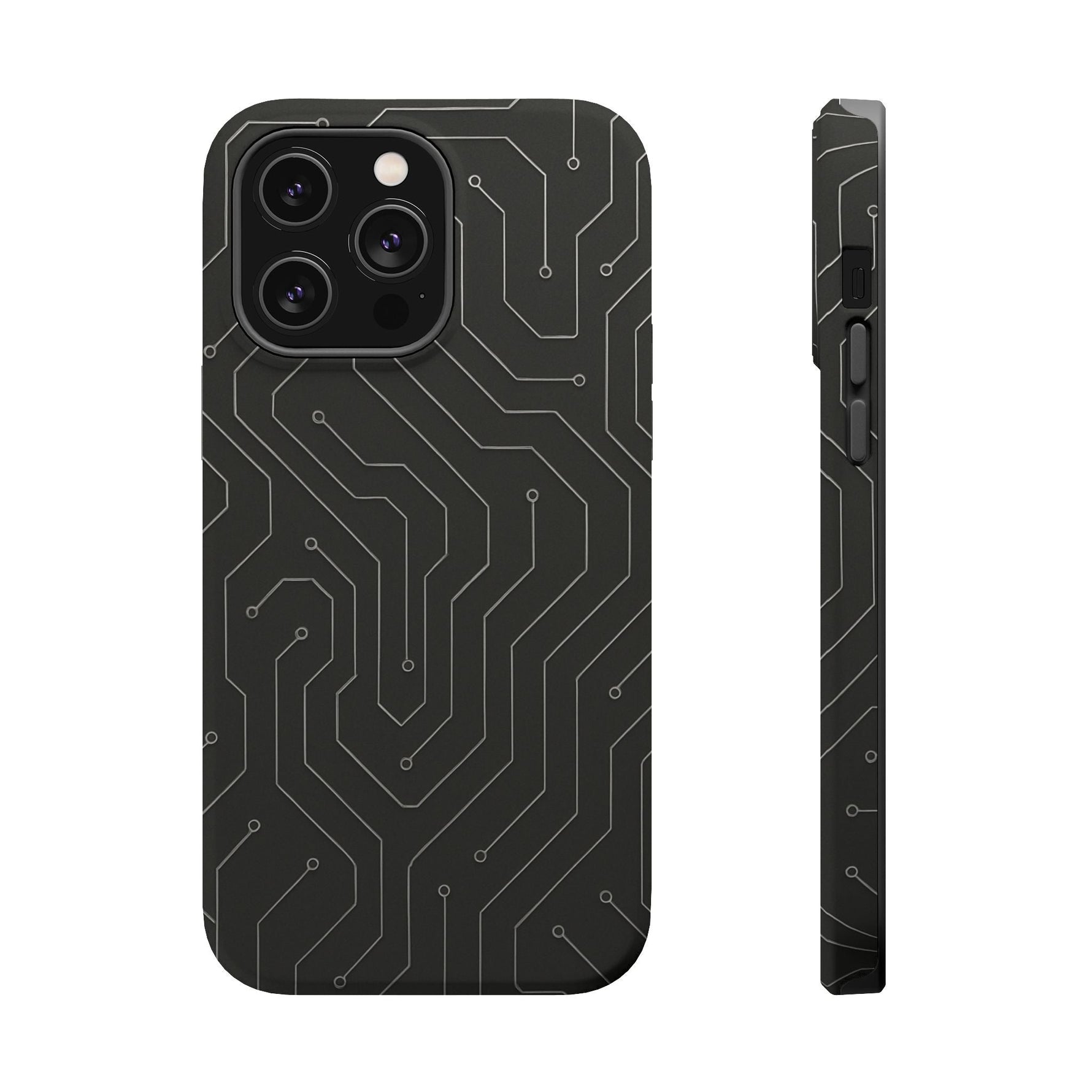 Black Circuit Board Design iPhone Case | MagSafe  Shamo's iPhone 14 Pro Max / Matte