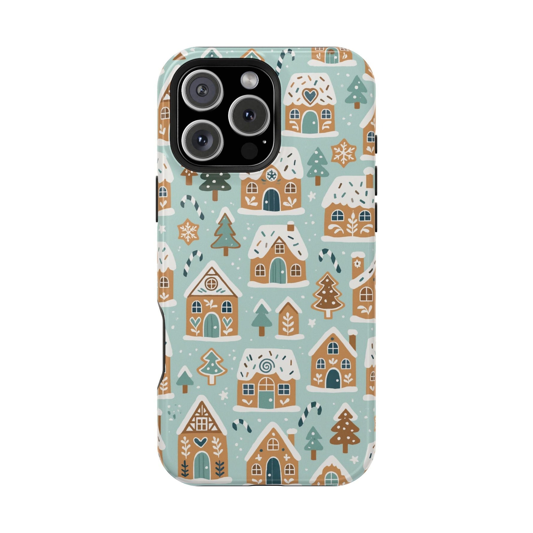 Winter Gingerbread Village Holiday Theme iPhone Case with MagSafe compatibility  Shamo's iPhone 16 Pro Max / Glossy