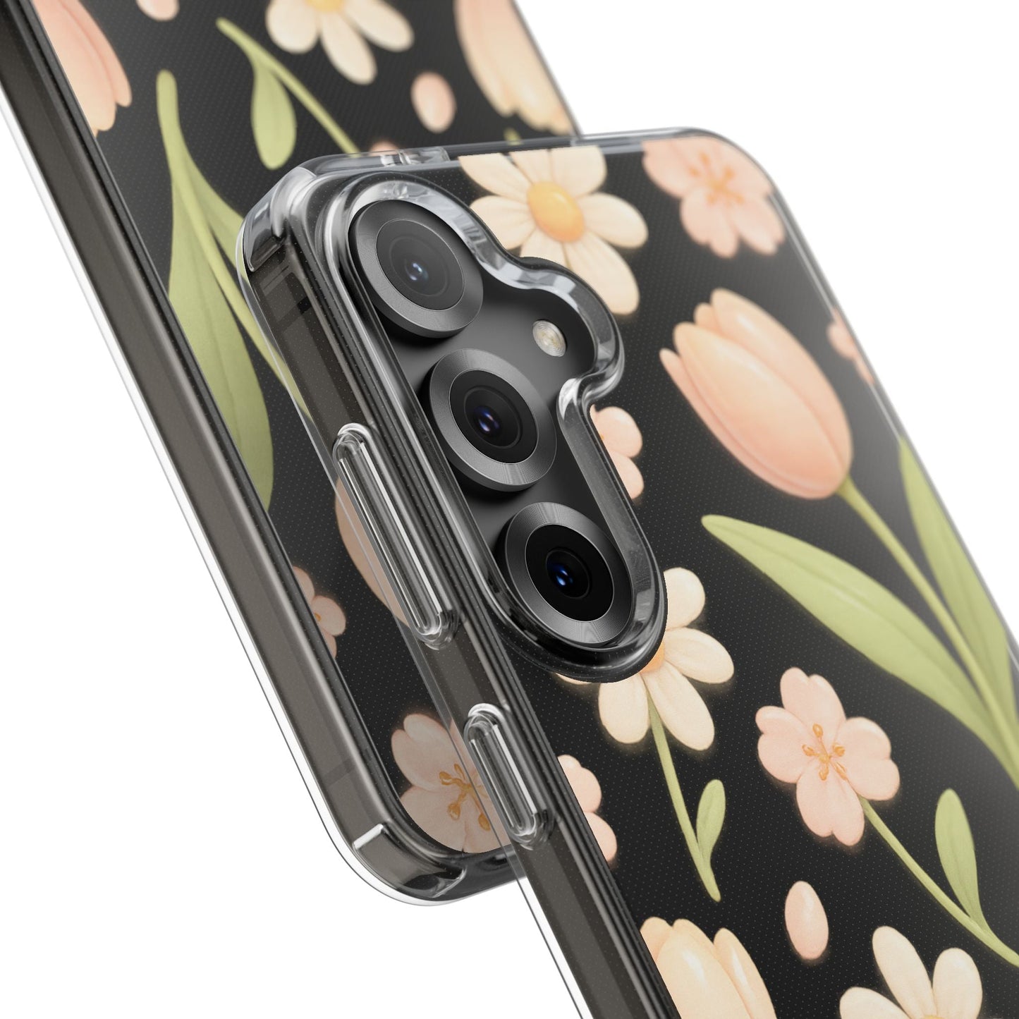 Floral Impact-Resistant Clear iPhone Case