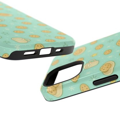 Cookie & Coffee Pattern Tough iPhone Case — Impact-Resistant