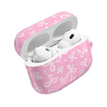 Pink Bow Pattern AirPod Case — Cute Floral Bow Protective Case